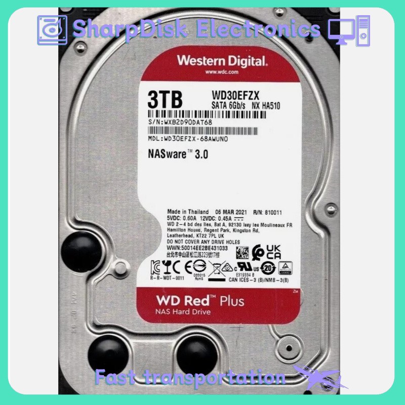 Western Digital WD30EFZX 3TB SATA 128MB 6Gbs 3.5" Internal Plus Hard Disk Drive
