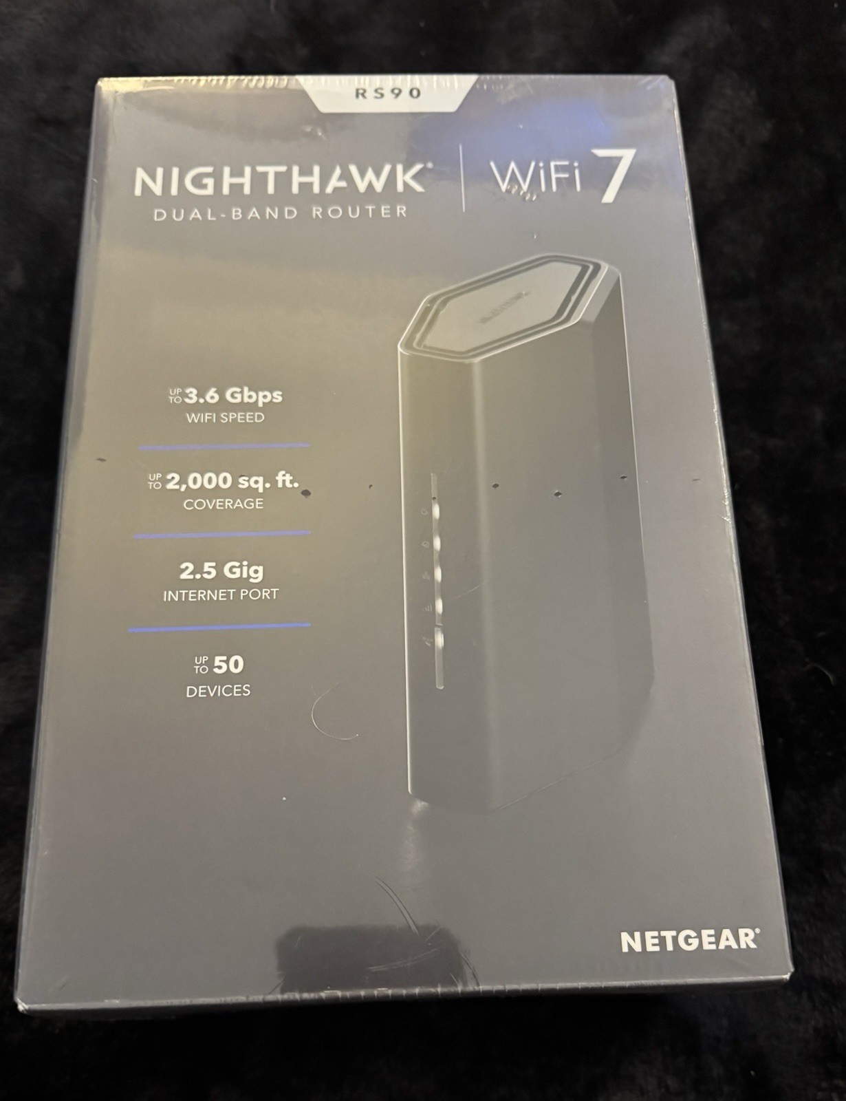 NEW - NETGEAR Nighthawk RS90 Dual-Band WiFi 7 Router, 3.6 Gbps Covers 2,000 Sq.