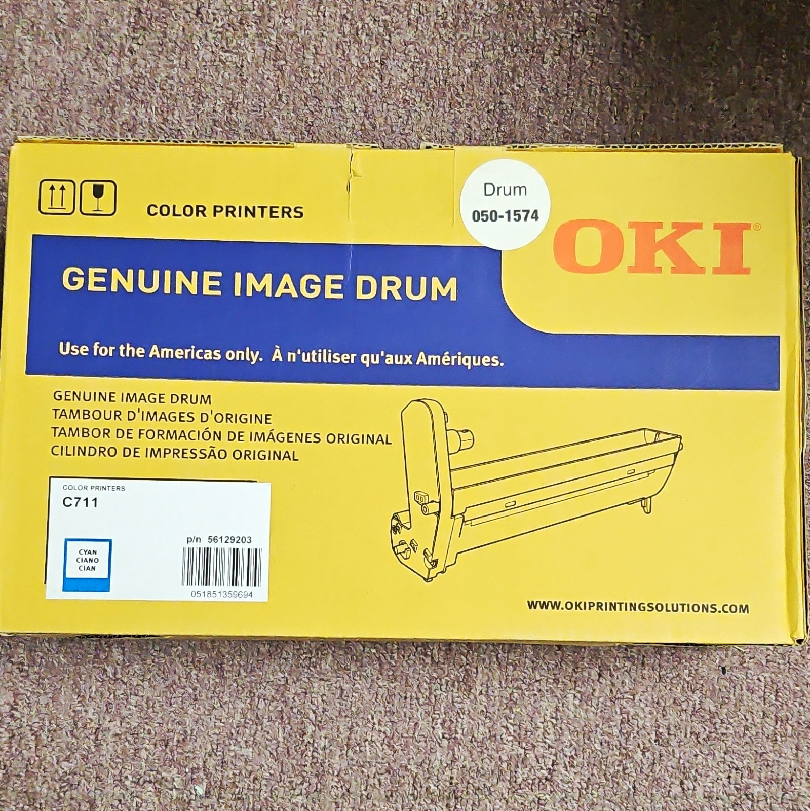 OKI Genuine Original Image Drum for C711 Printer, MPN 050-1574 56129203