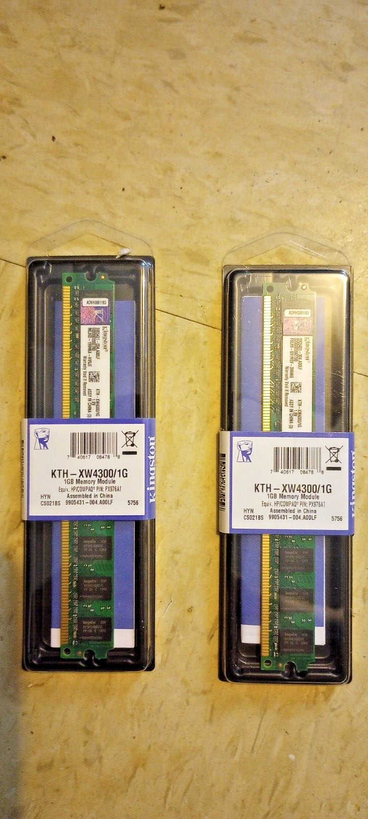 KINGSTON KTH-XW4300/1G 1GB (1 X 1GB) - 667MHZ DDR2-667/PC2