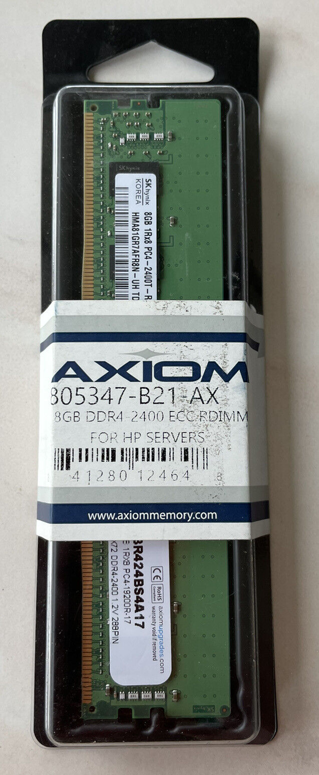 Axiom 8GB DDR4-2400 ECC RDIMM for HP - 805347-B21 New in Box