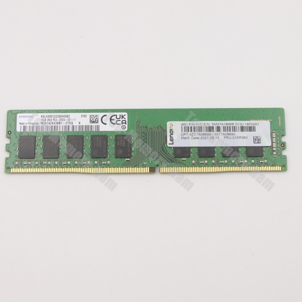 New Lenovo/IBM 01KR360 4ZC7A08699 16GB DDR4 2666V Unbuffered ECC UDIMM Memory