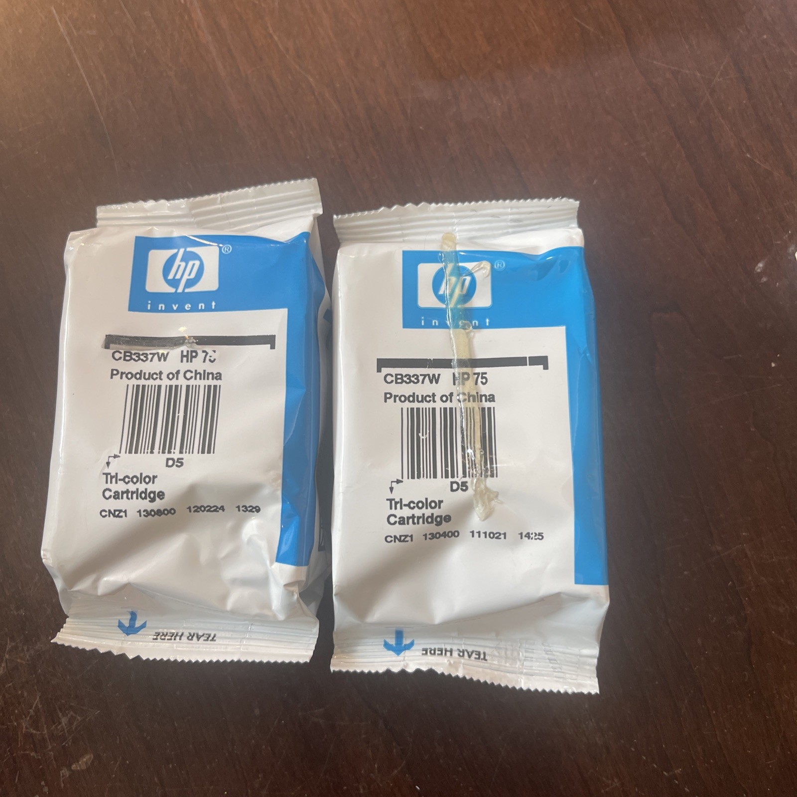 GENUINE HP 75 Tri-Color Ink Cartridges CB335WN, CB337WN SEALED