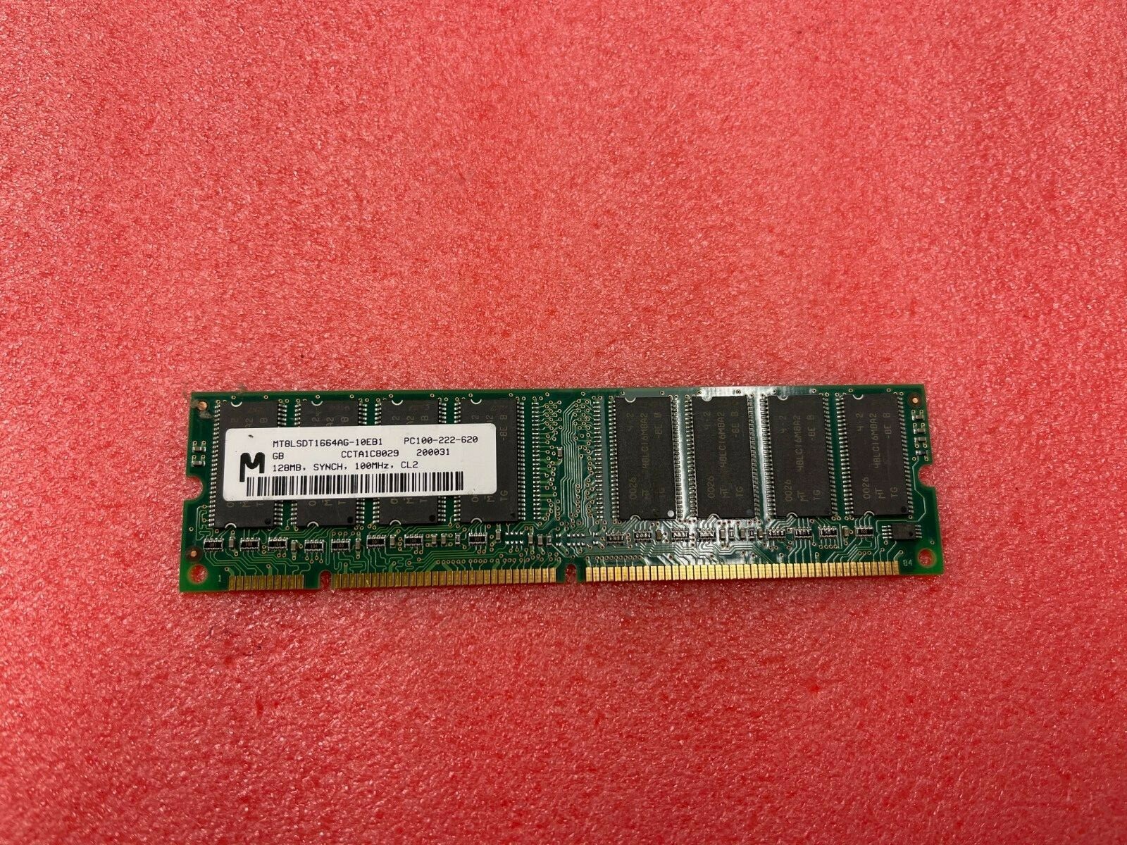 Micron 128MB Synch 133MHz CL3 MT8LSD1664AG PC100-222 Memory Stick (Used)