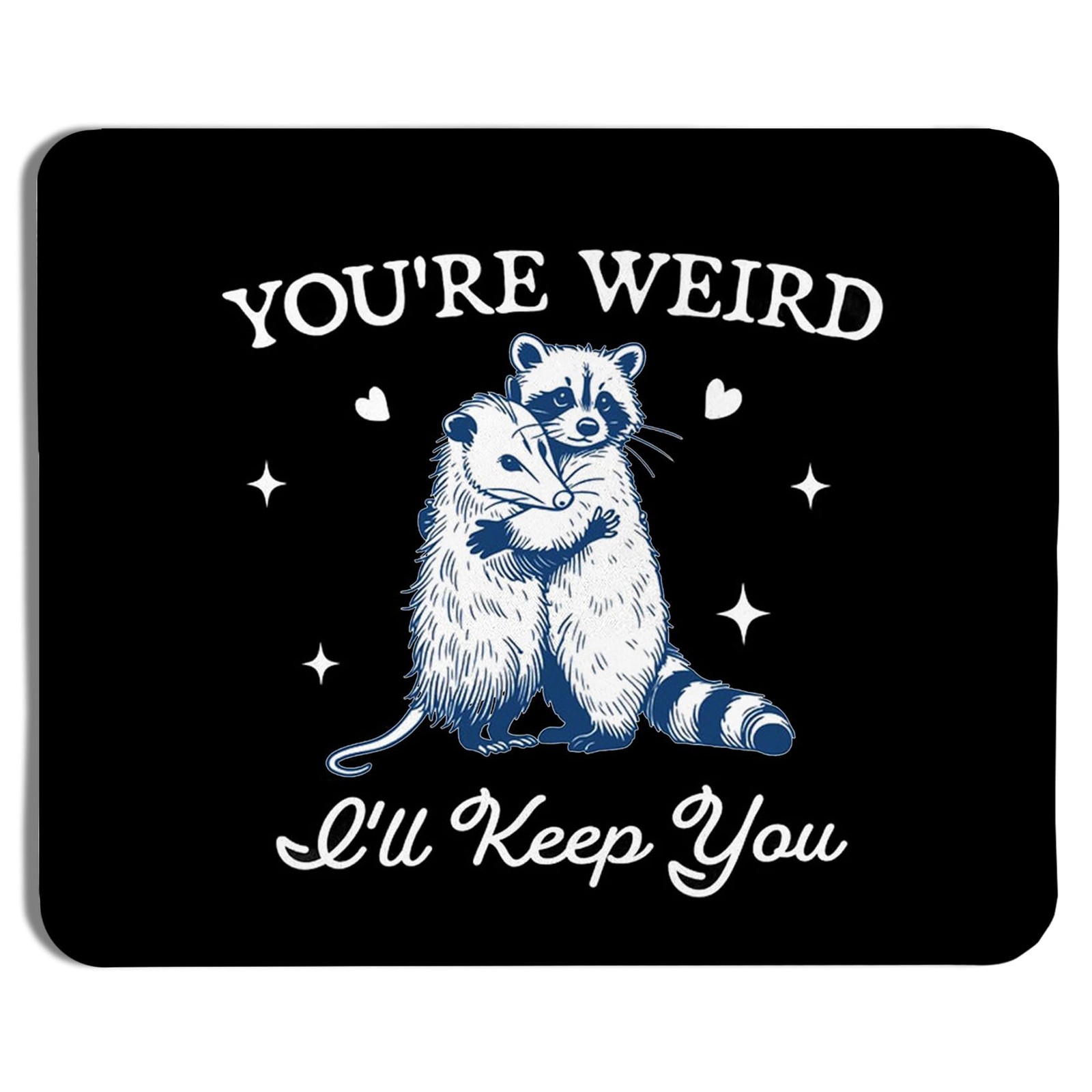 Funny Black Raccoon Possum Mouse Pad 9.5x7.9 Inch Sarcastic Desk Accessory
