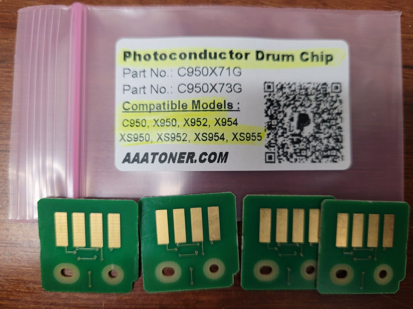 4 x DRUM Chips for Lexmark C950, X950, X950de, X952, X954, XS950, XS952 Refill