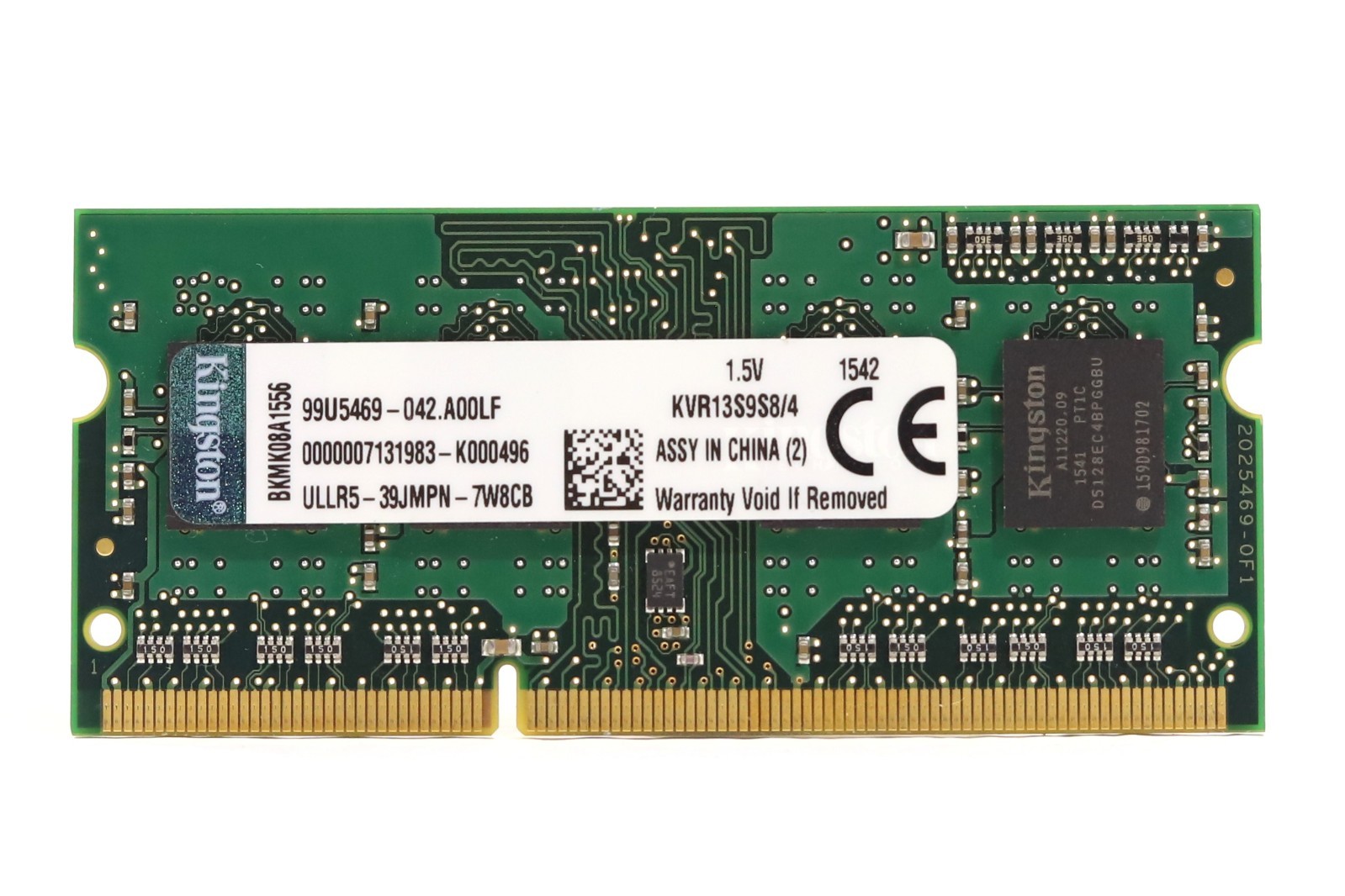 Kingston 4GB 1Rx8 PC3-10600 DDR3-1333MHz Laptop Memory P/N: KVR13S9S8/4 Tested