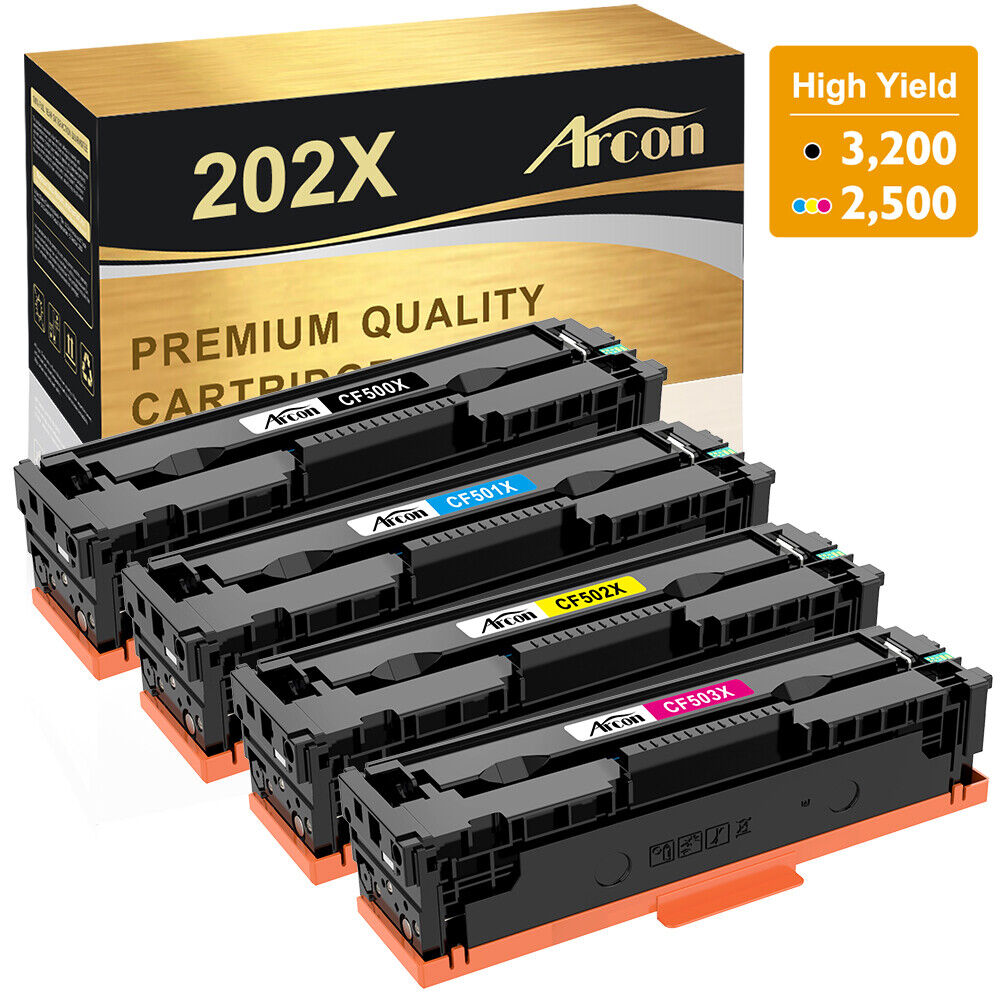 4x CF500X Toner Compatible With HP 202X Color LaserJet M254dw M254dn M281fdw MFP