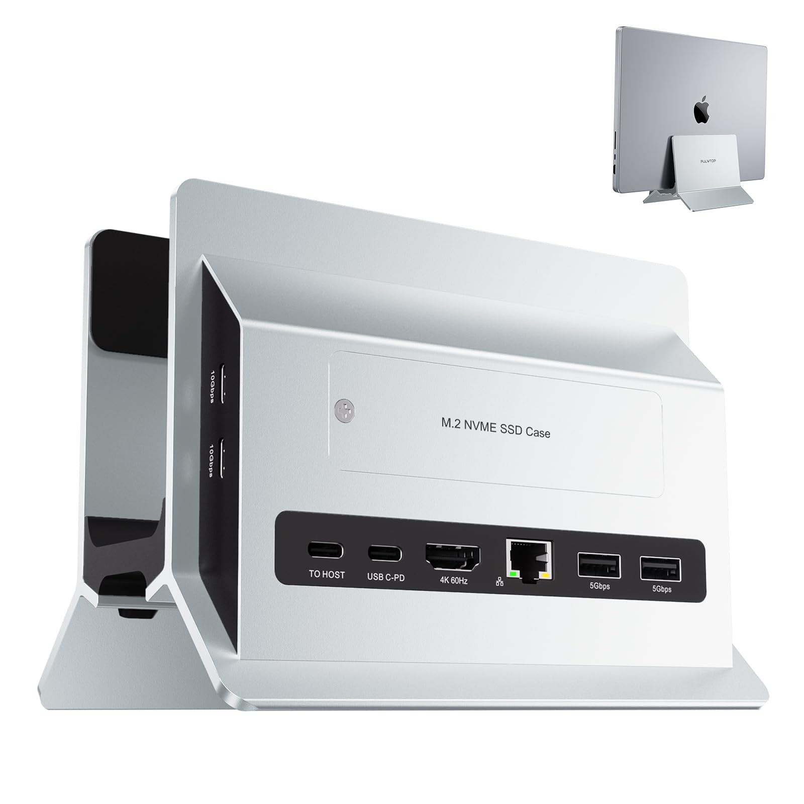 Vertical MacBook Docking Station Docking Station with M.2 NVMe case