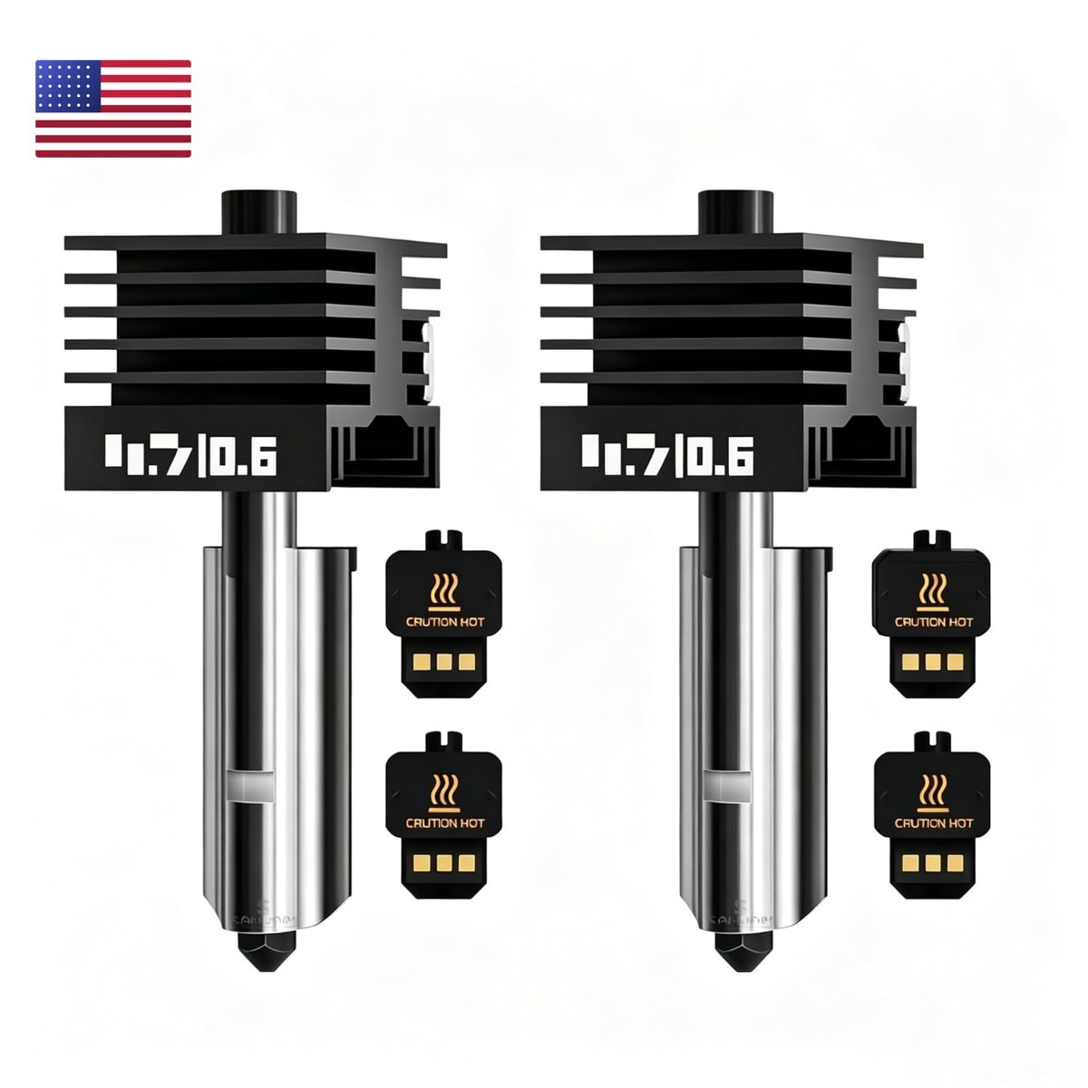 Biaysan Bamboo Lab 0.6mm High Flow Nozzle Bambu Lab P2S / H2D 2 Packs Brass