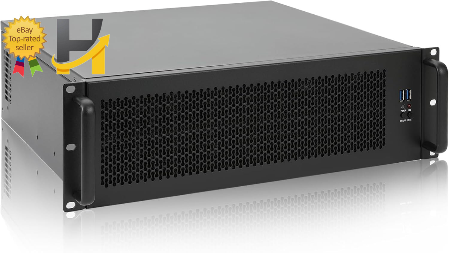 3U Rackmount Server Chassis 360mm Liquid Cooling ATX Case SFX PSU Black