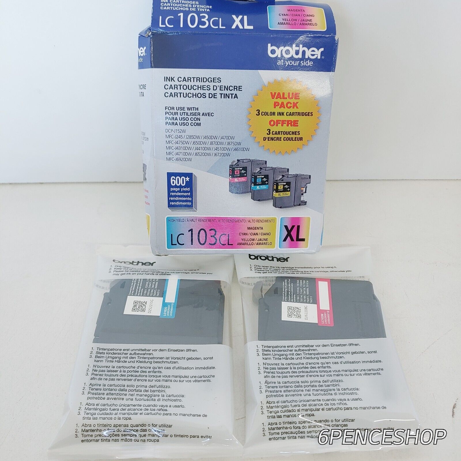OB *2-Pack* Brother LC103CL Magenta & Cyan Ink Cartridge 04/2025
