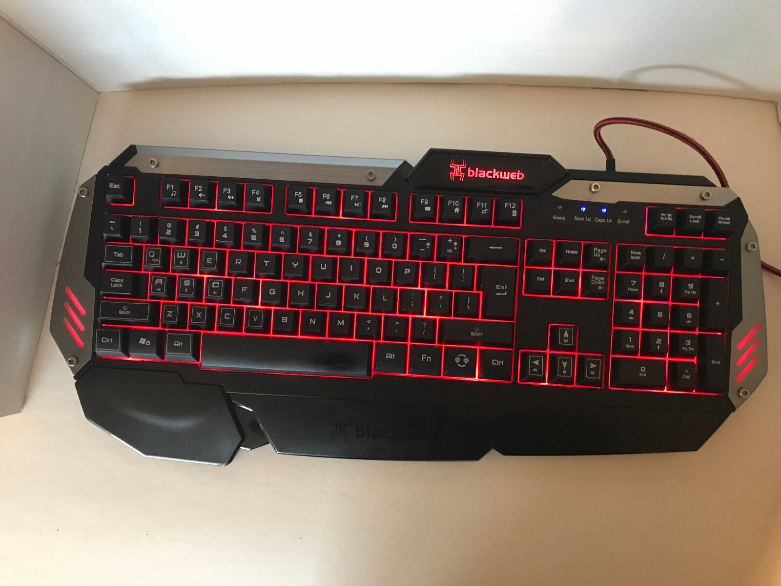 Blackweb Centaur Backlit USB Wired Ergonomic Gaming Keyboard Cleaned and Tested