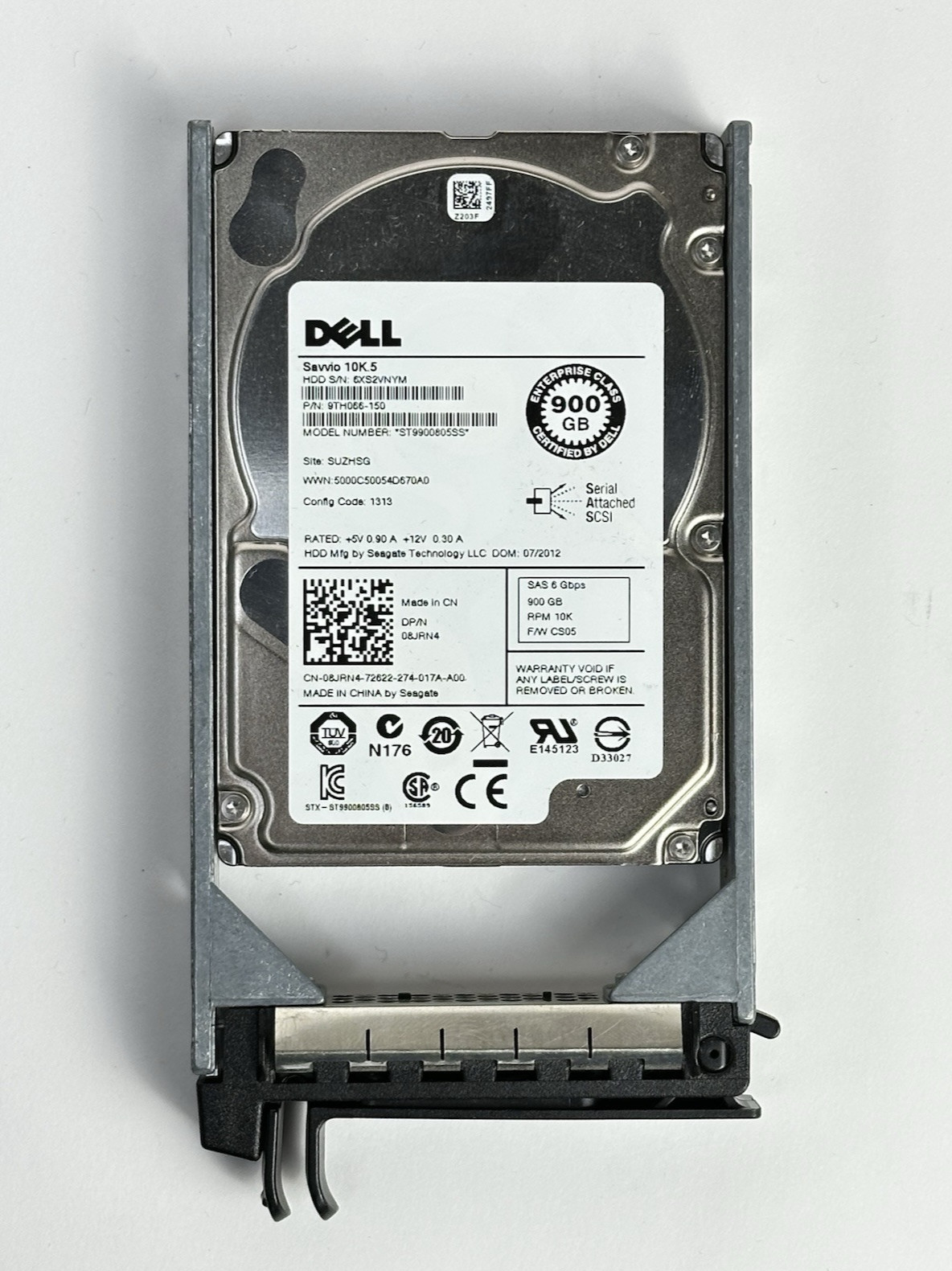 Dell 900GB SAS 6 Gbps 2.5 10K RPM SFF Hard Disk Drive HDD Tray Savvio 10K.5 SAS2