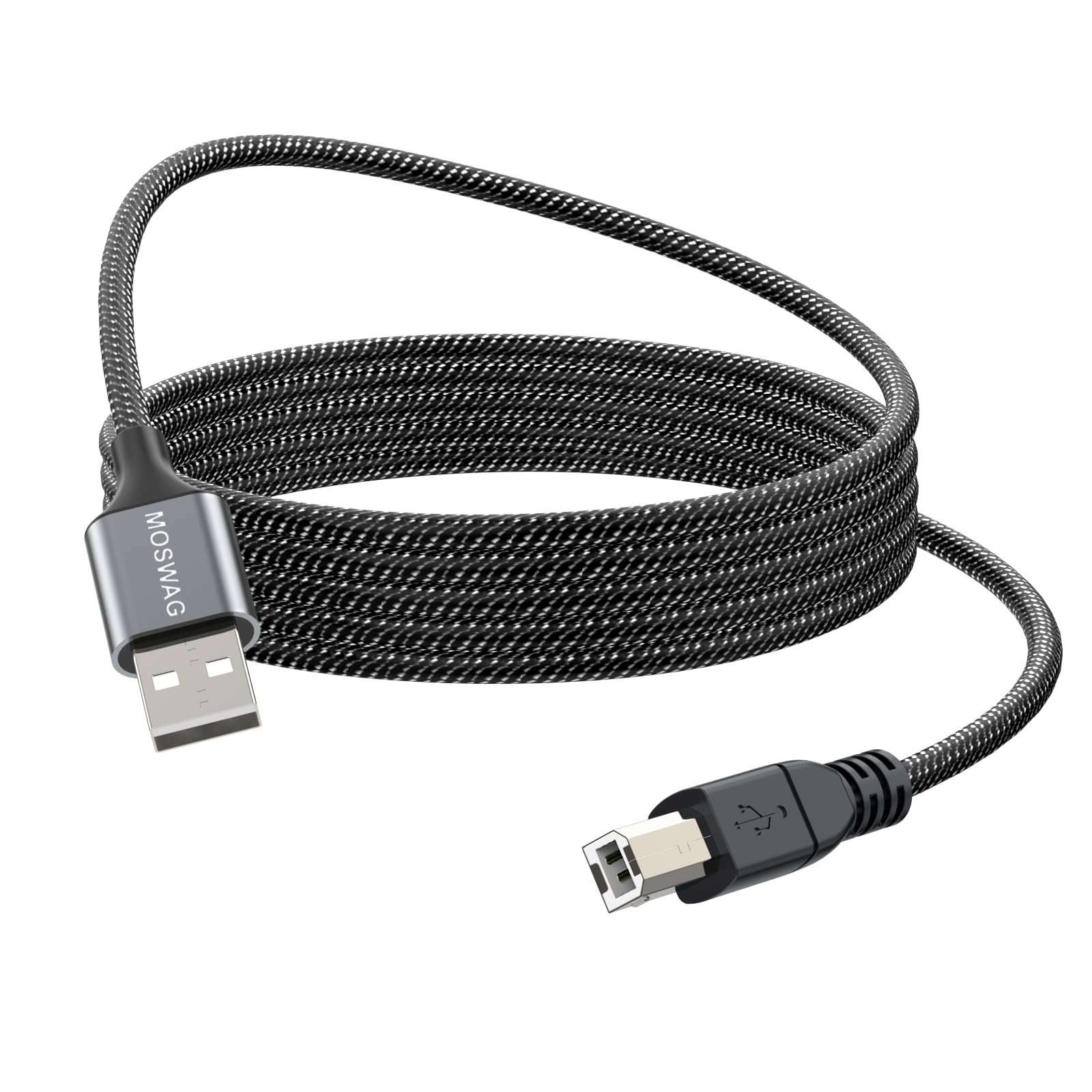 MOSWAG USB Printer Cable 6.6FT/2Meter Cord 6.6FT/2Meter, Black