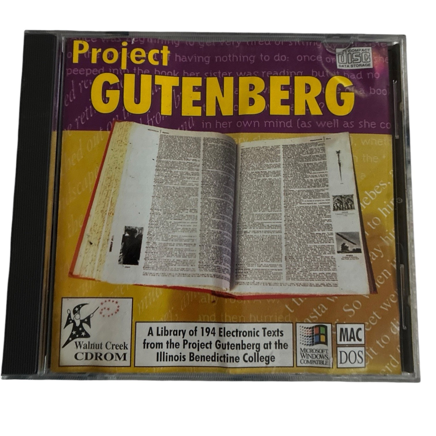 Project Gutenberg Walnut Creek CDROM PC 194 Electronic Texts Mac DOS