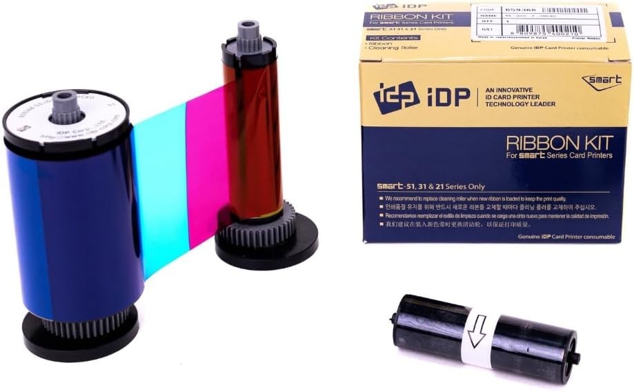 IDP SMART-31/51 YMCKO Ribbon + Cleaning Roller - 250 Cards