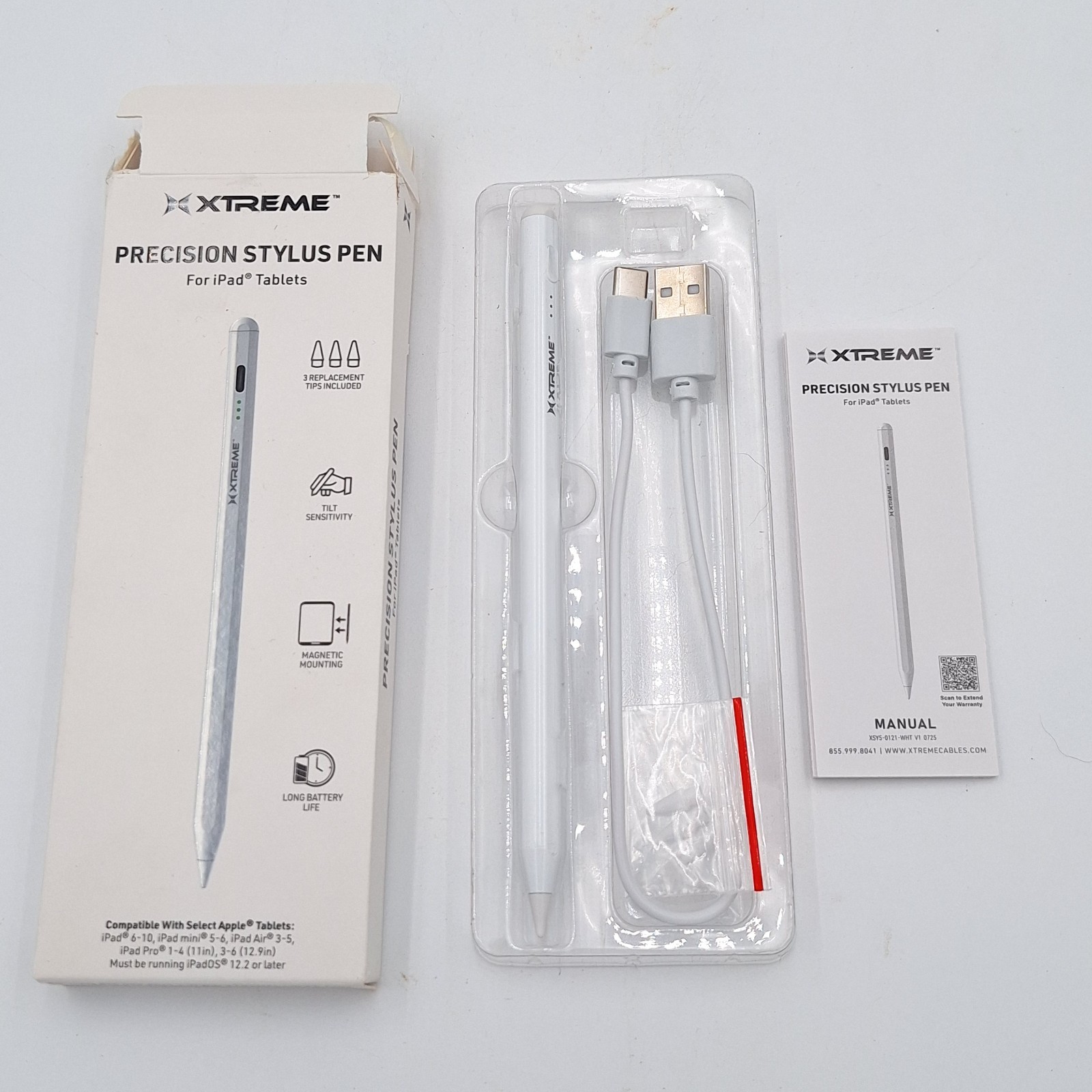 Xtreme Precision Stylus Pen for iPad Magnetic 3 Tips Open Box Unused