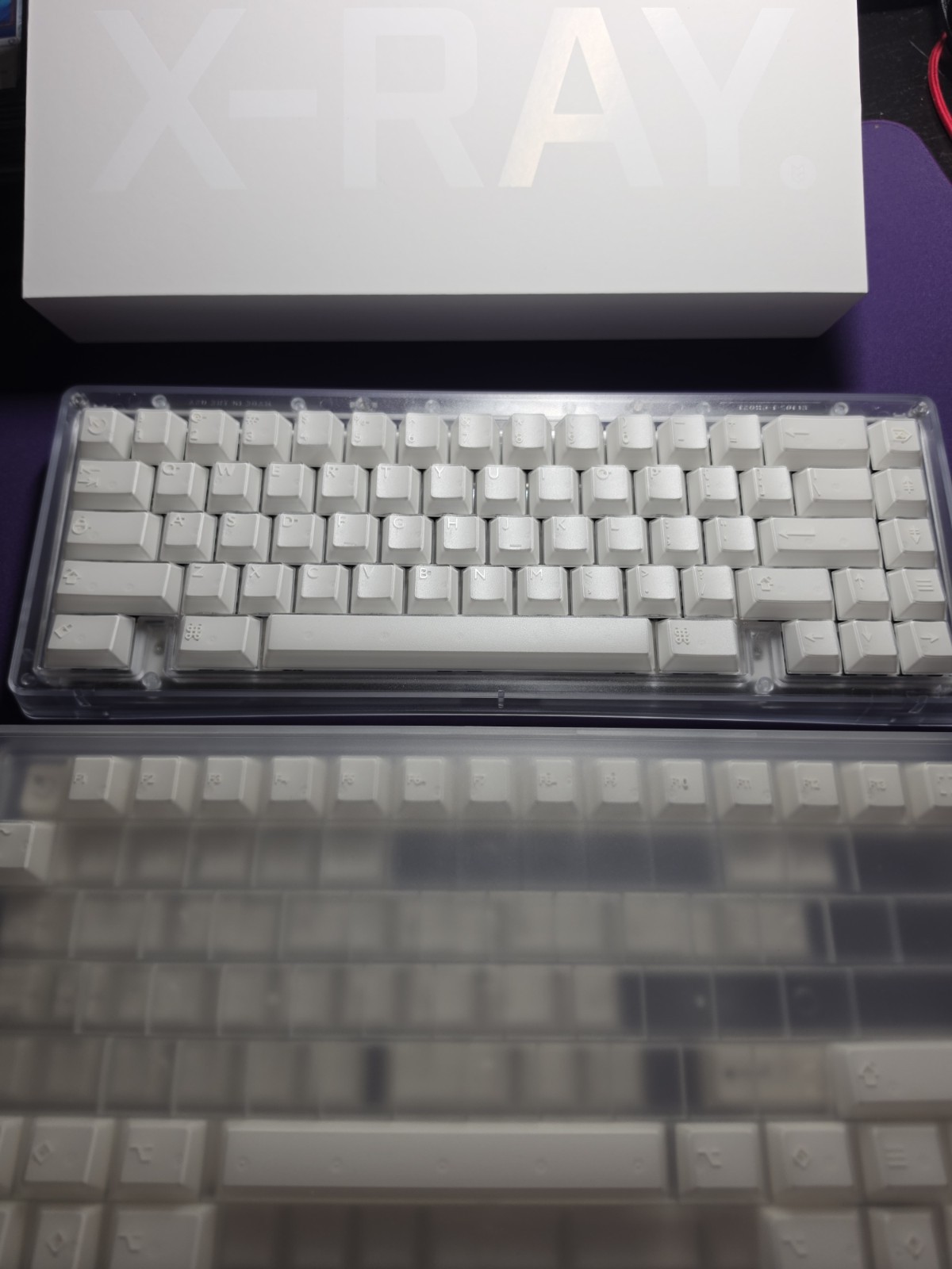 Omnitype Bauer Lite Clear Pre-Built Custom Keyboard W/mods X-Ray Keycaps 