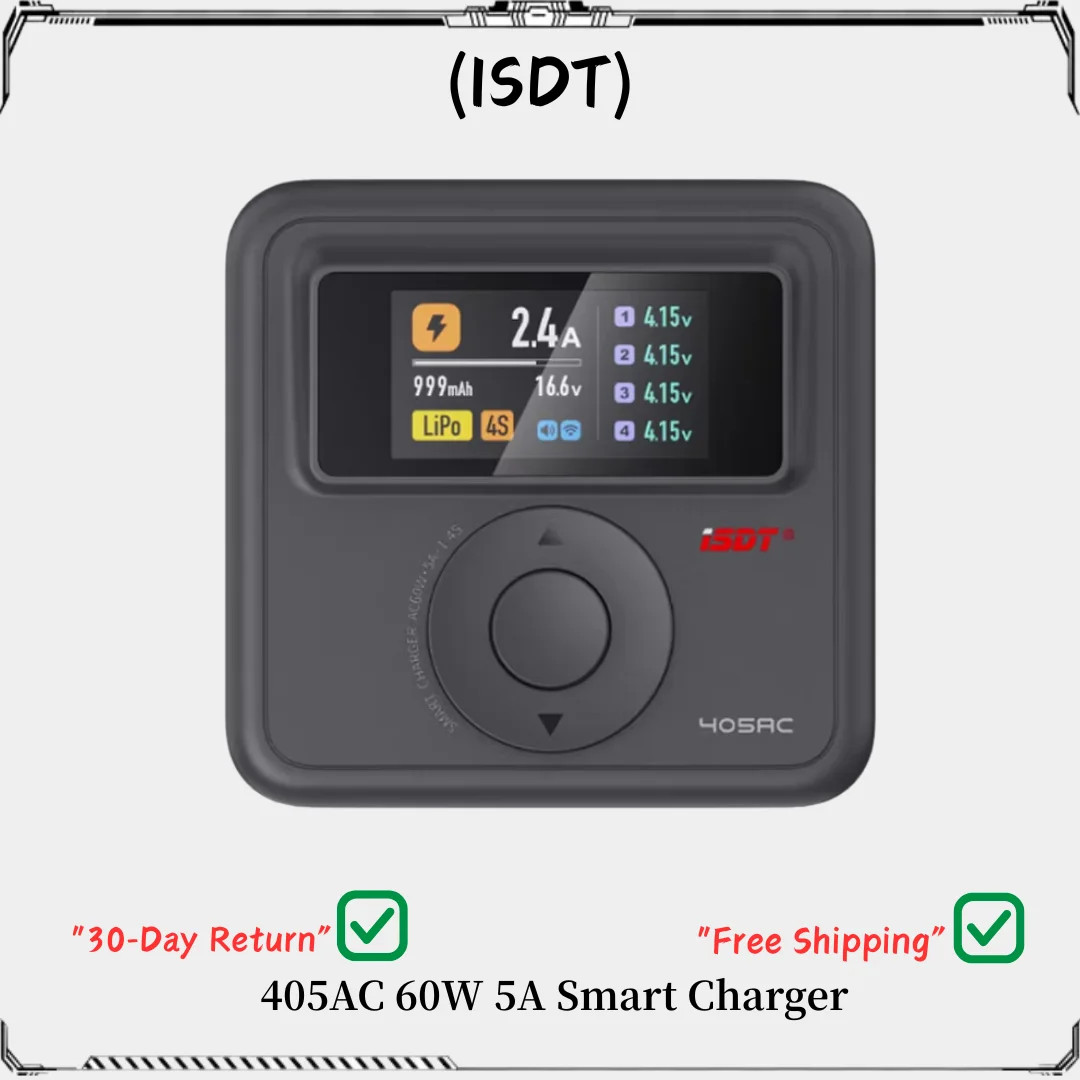 ISDT 405AC 60W 5A Smart Charger XT60 for 1~4S LiFe LiHv LiPo NiMH/Cd New