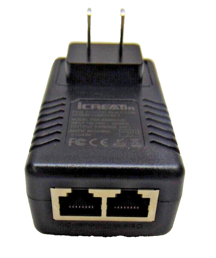 Icreatin 3-Pack Wall PoE Injector Power Over Ethernet Adapter 802.3af 48V 24W