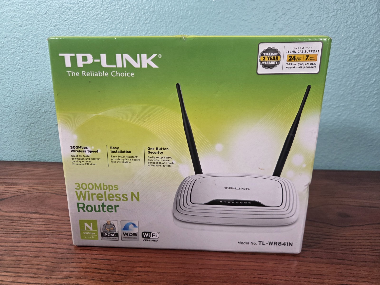 TP-Link TL-WR841N N300 Wireless Wi-Fi Router With Manuals And  POWER PLUG