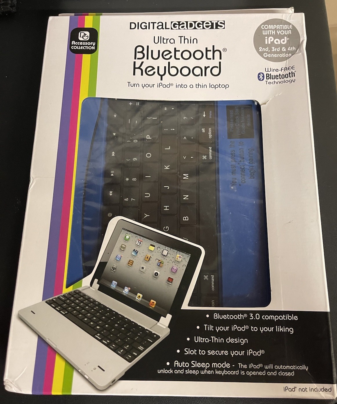 New Digital Gadgets Bluetooth Keyboard For  iPad 2,3,4 Generations, Color Blue