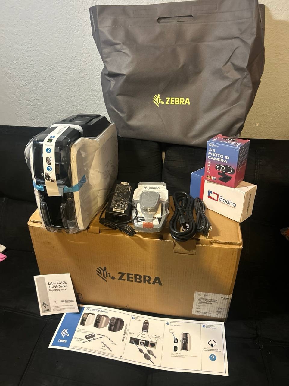 Zebra ZC100 Gold Edition ID Card Printer – New, Never Used, Open Box