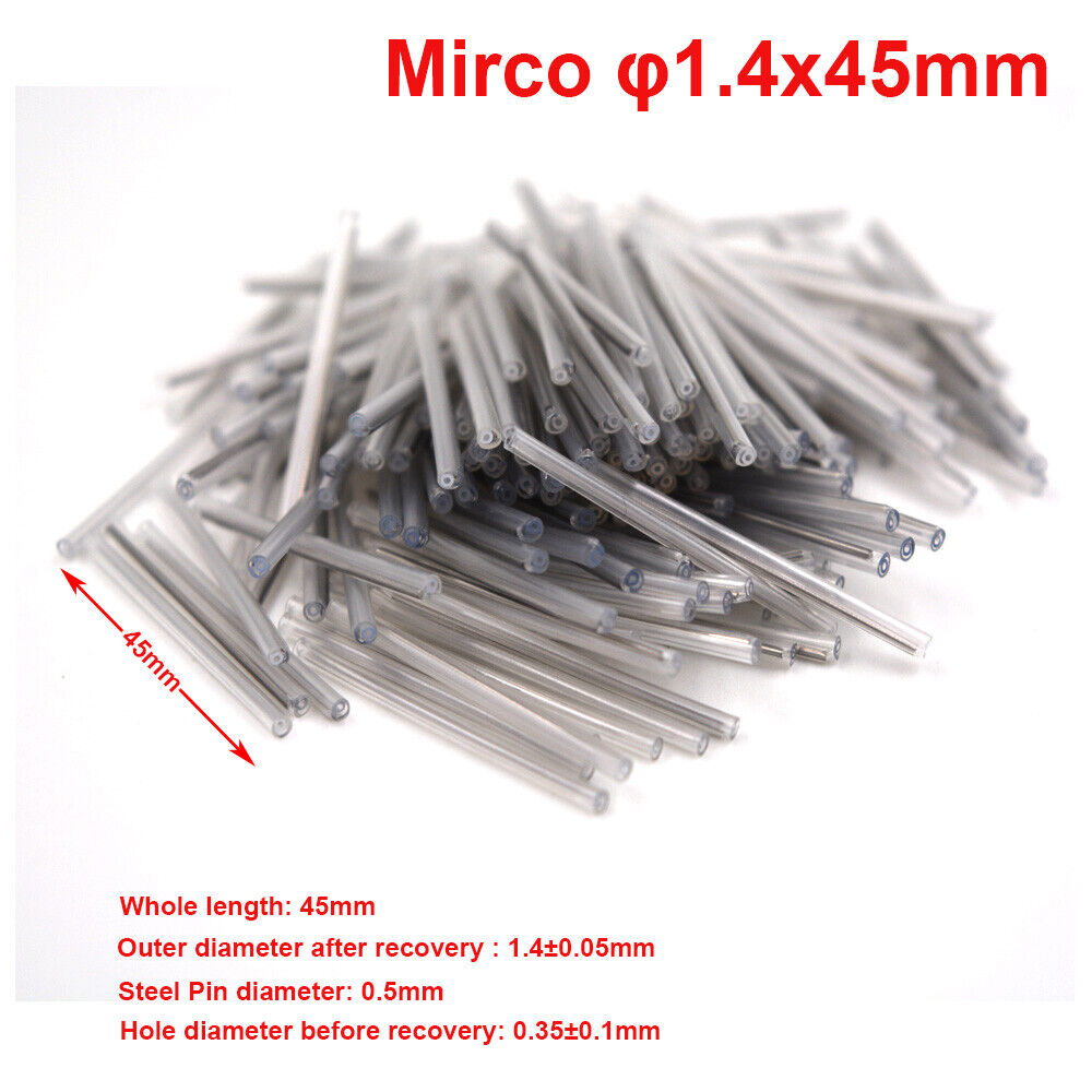 200PCS Mirco OD1.4mm Fiber Optic Fusion Splice Protection Sleeves 45mm, Clear 