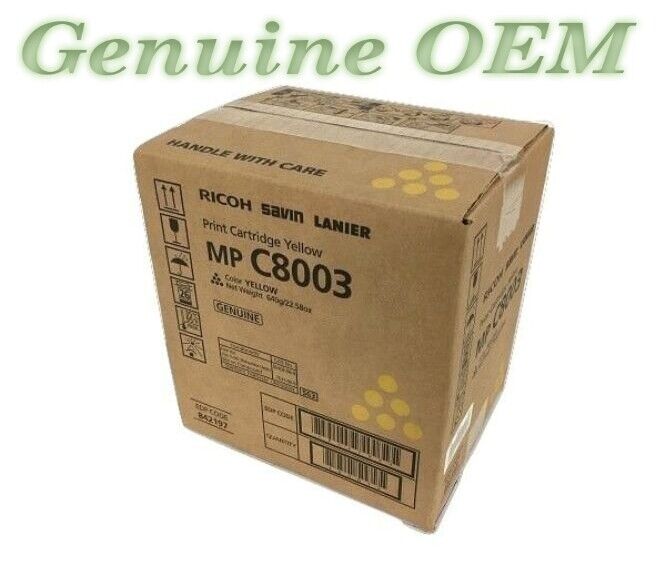842197 Original OEM Ricoh Toner Cartridge, Yellow Genuine Sealed