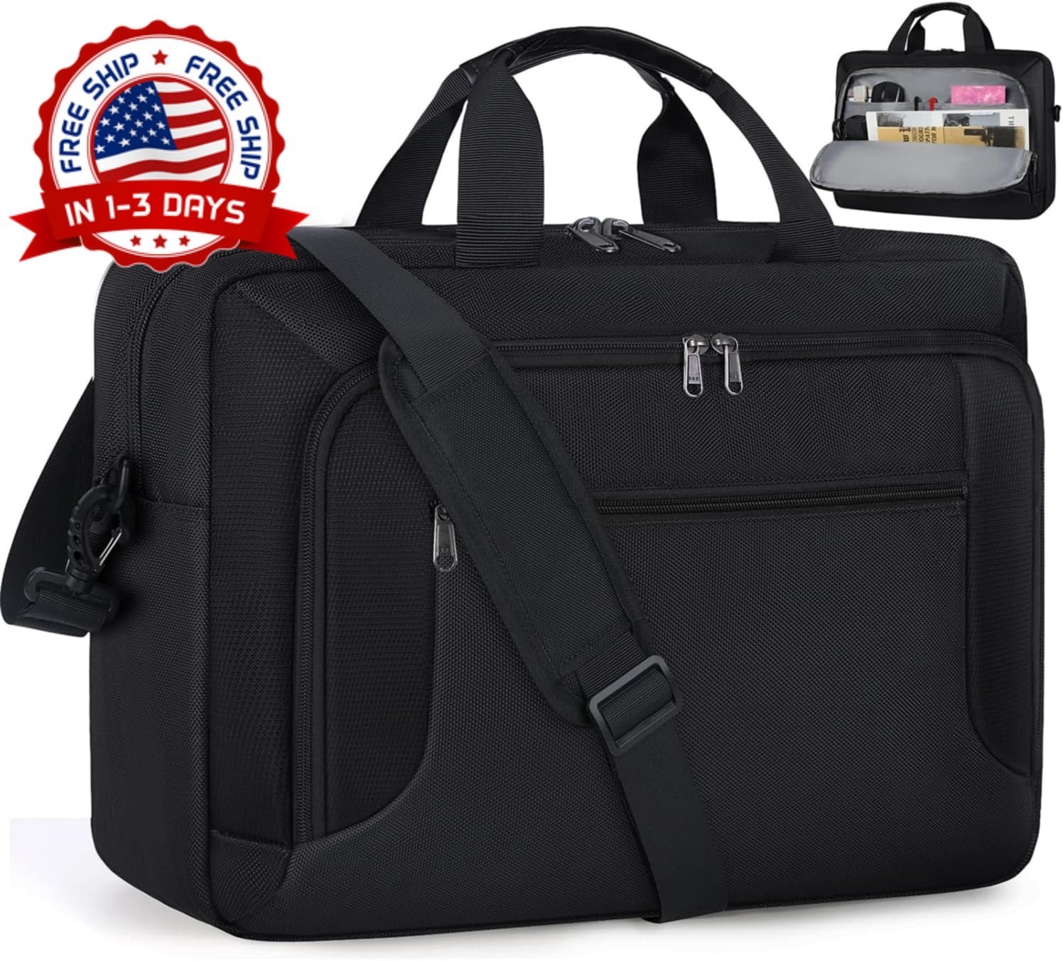Maletin para Laptop de 17.3 Pulgadas Impermeable para Viajes Negro