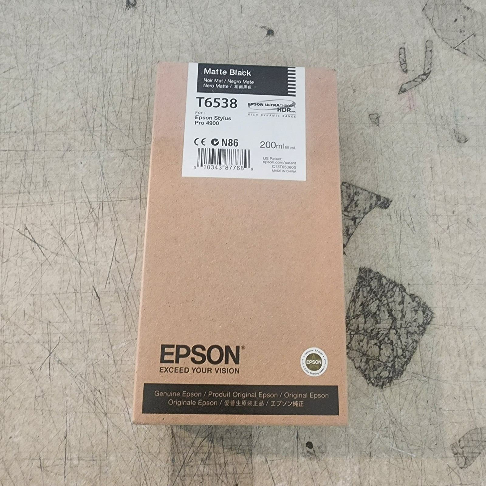 Epson T6538 200ml Matte Black Ink 200ML Genuine New OeM Sealed Box 2018