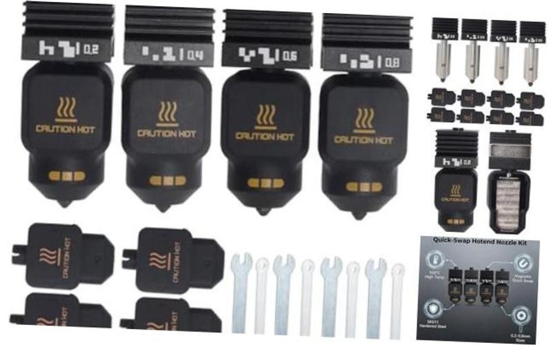 4PCS Hotend Kit, Replacement for Bambu Lab A1 A1 Mini P2S H2S H2D X2D 3D