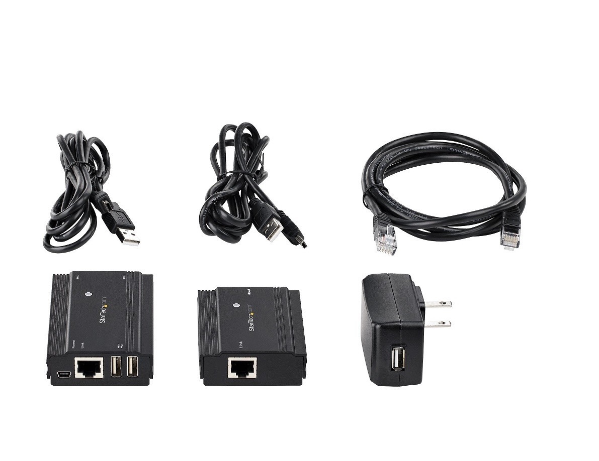 StarTech 4-Ports USB 2.0 Extender Hub Kit Black USB2004EXT100