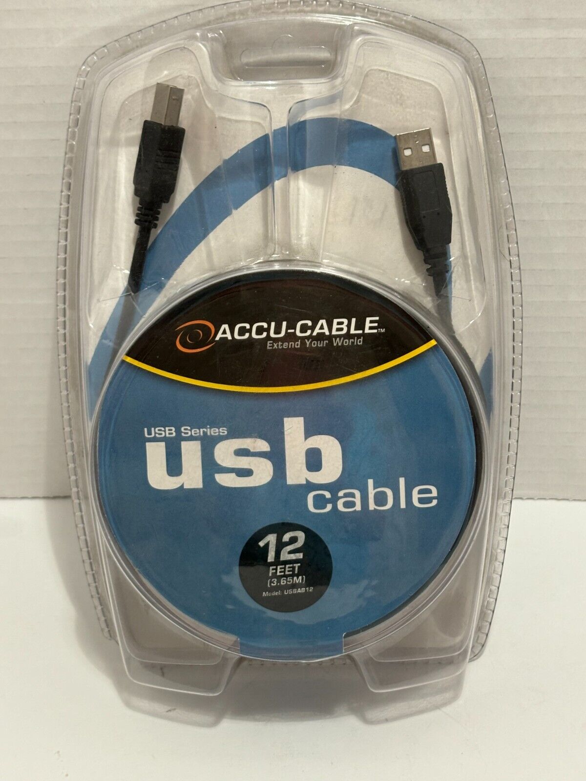 Accu-Cable USBAB12 12 Foot USB A Male To USB A Female Cable American New