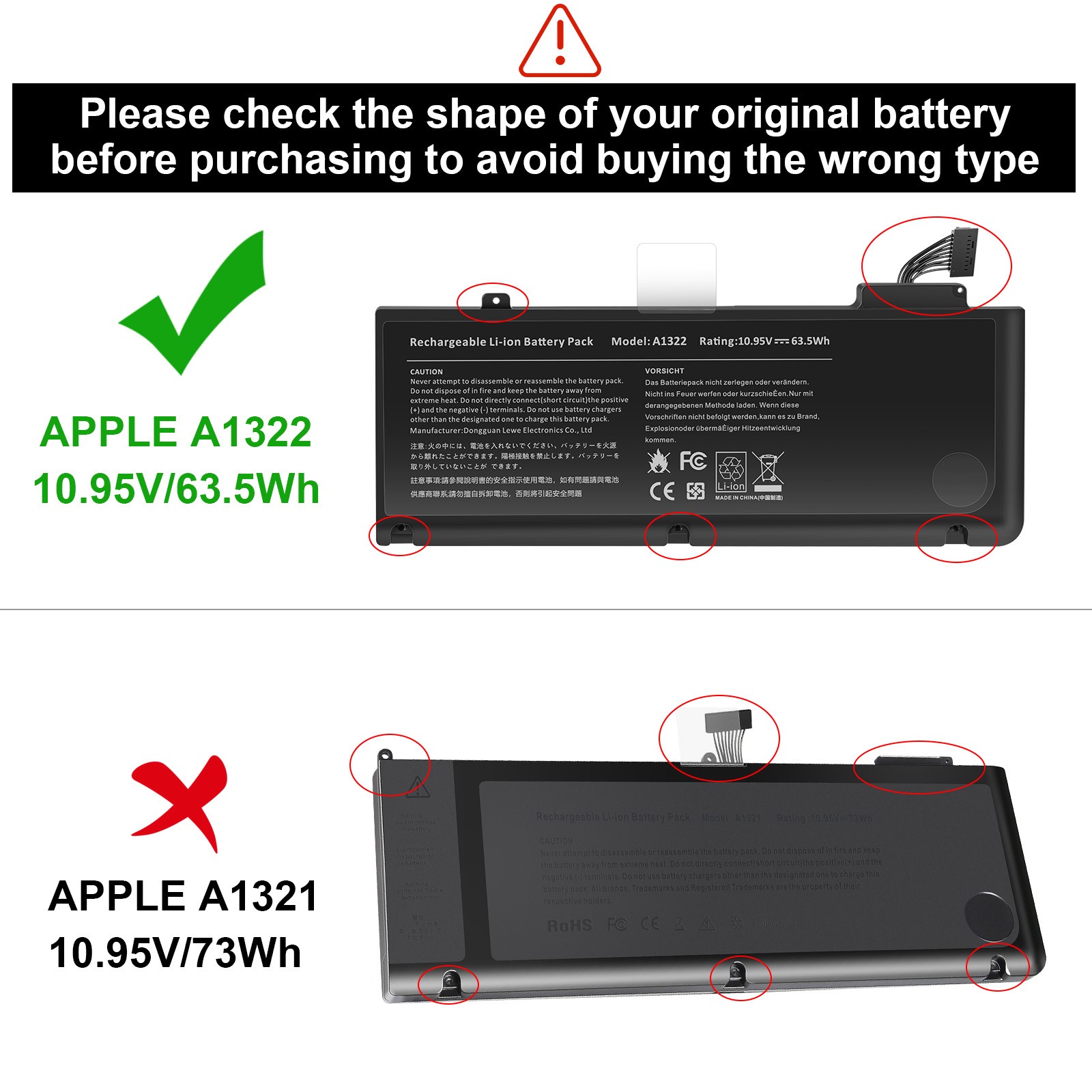 A1280 Battery For MacBook Pro 13" A1287 Mid 2008-2010 Early/Late 2011 or A1322