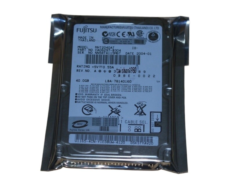 Fujitsu 40 GB,Internal,4200 RPM,2.5" MHT2040AT HDD