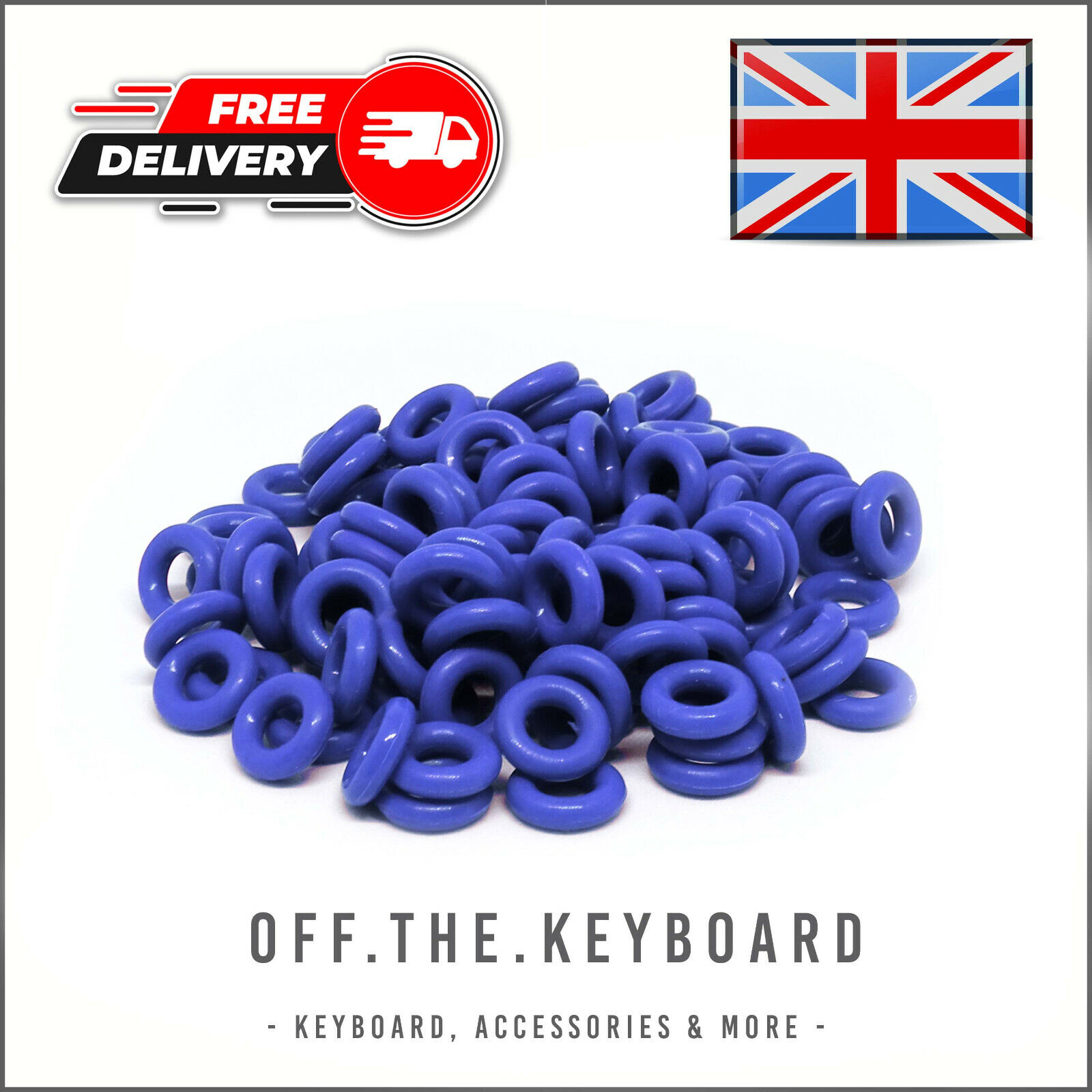110Pcs O-Rings Keyboard Switch Dampeners 2.5mm Blue for Cherry MX Keycaps