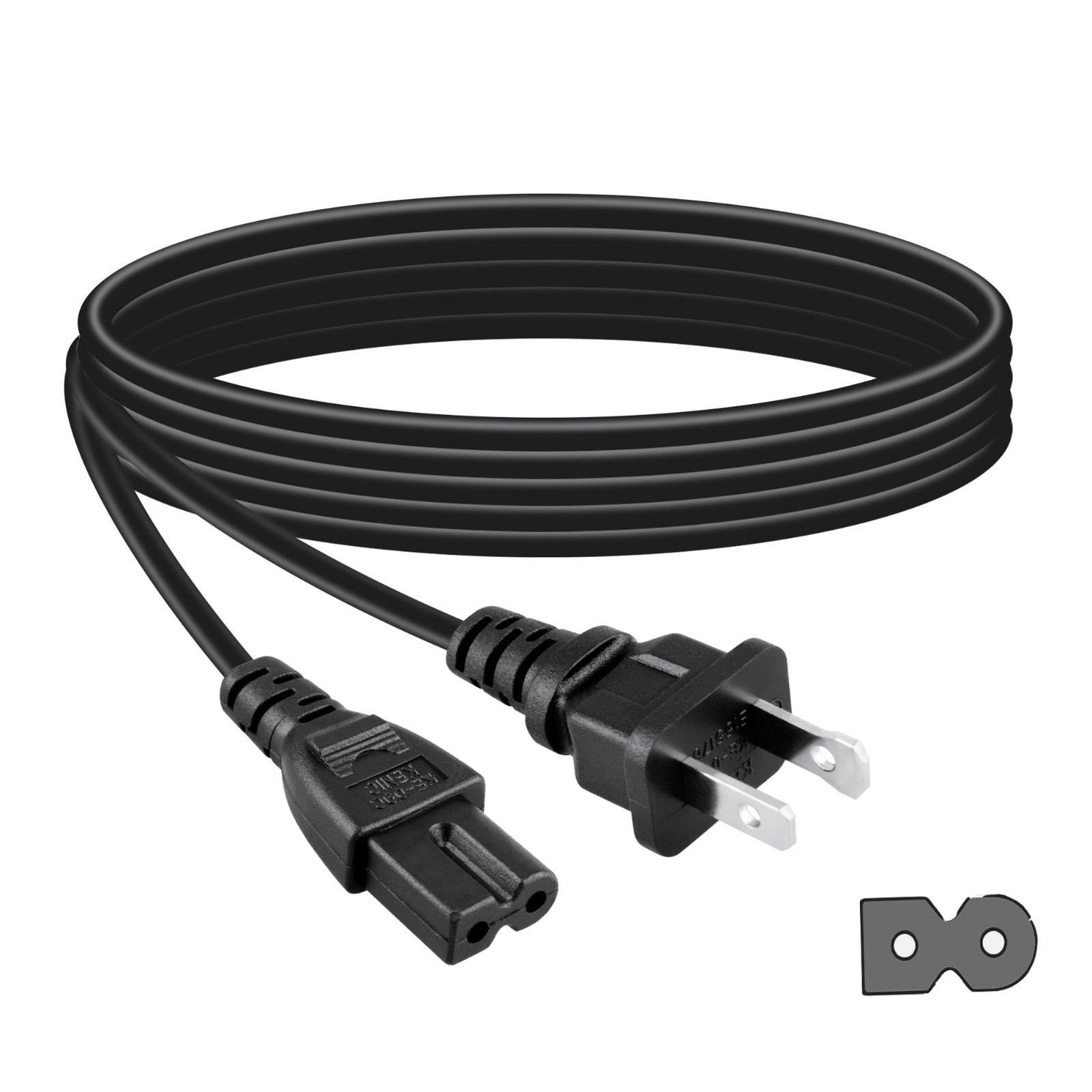 2-Prong AC Power Cord Cable For BOSE ACOUSTIMASS 9 15 16 25 3 6 WARRANTY ADAPTER