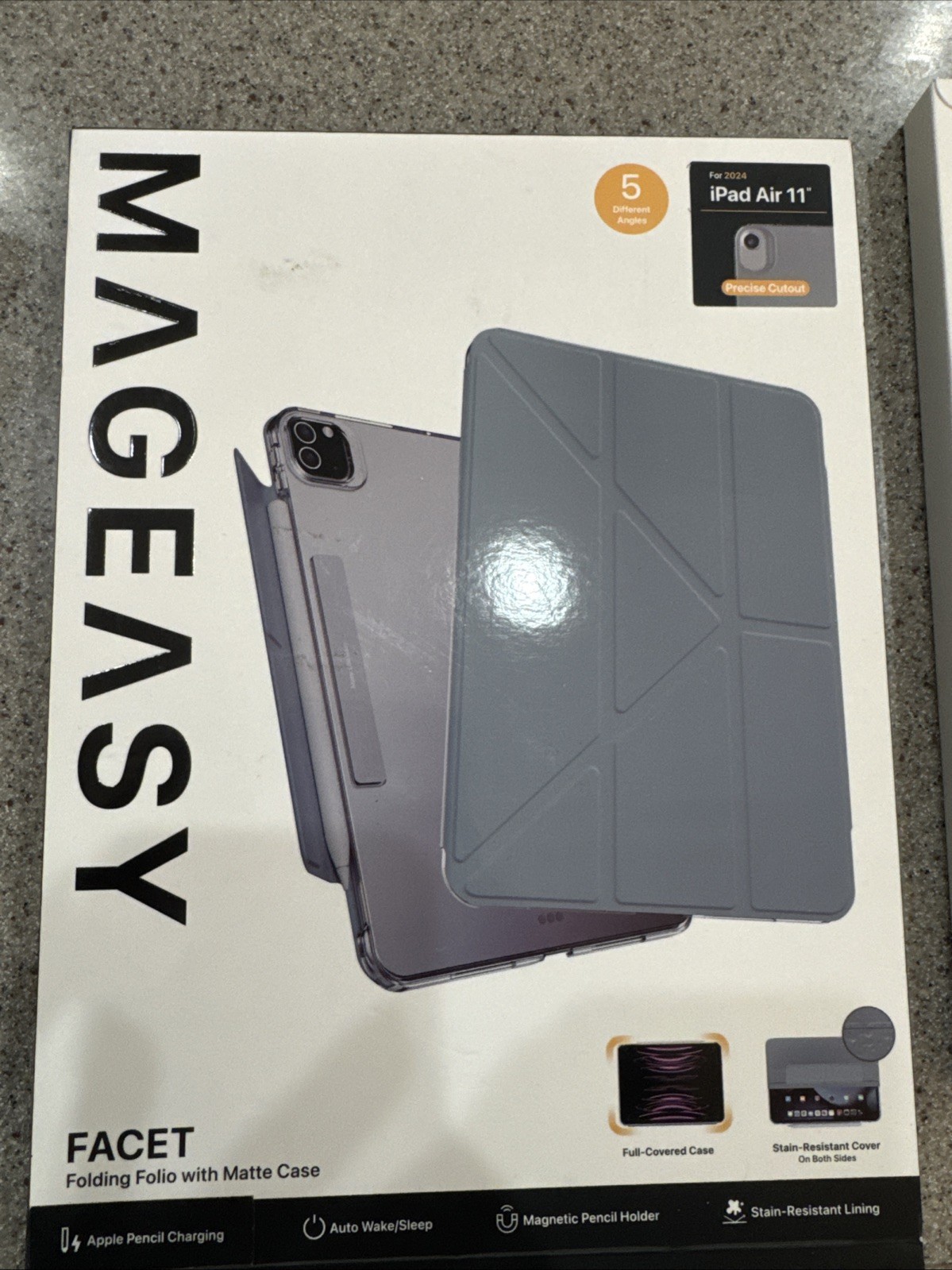 MAGEASY Facet Case For Apple iPad Air 11" (2024) Multi Angle Fold  Pencil Holder
