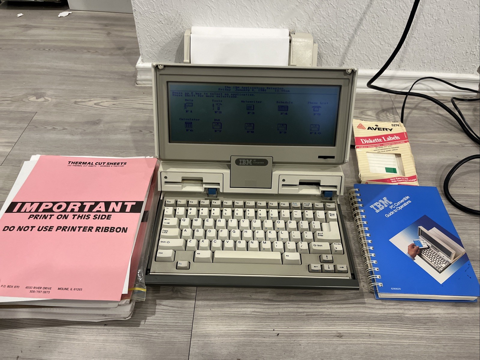 IBM 5140 PC Personal Computer Convertible w/ Printer & Accessories - READ DESC
