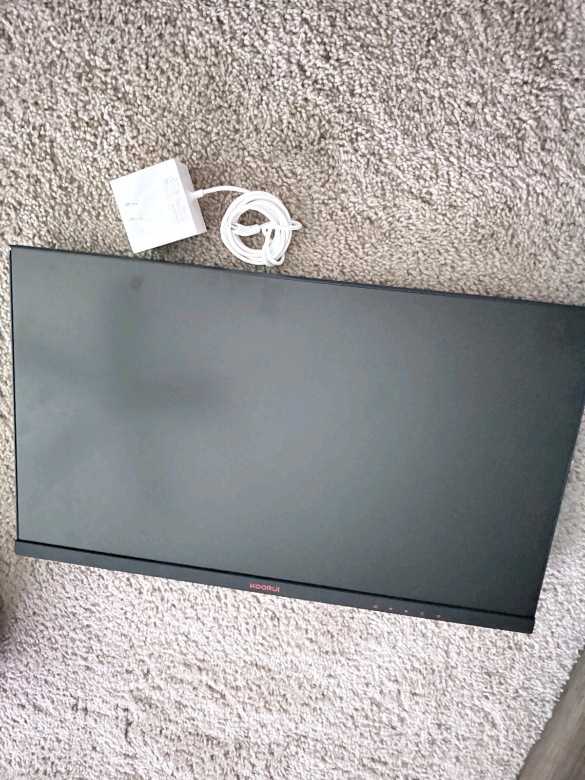 KOORUI 24E4 FHD Gaming Monitor DP HDMI Tested Powers On + Power Adapter No Stand