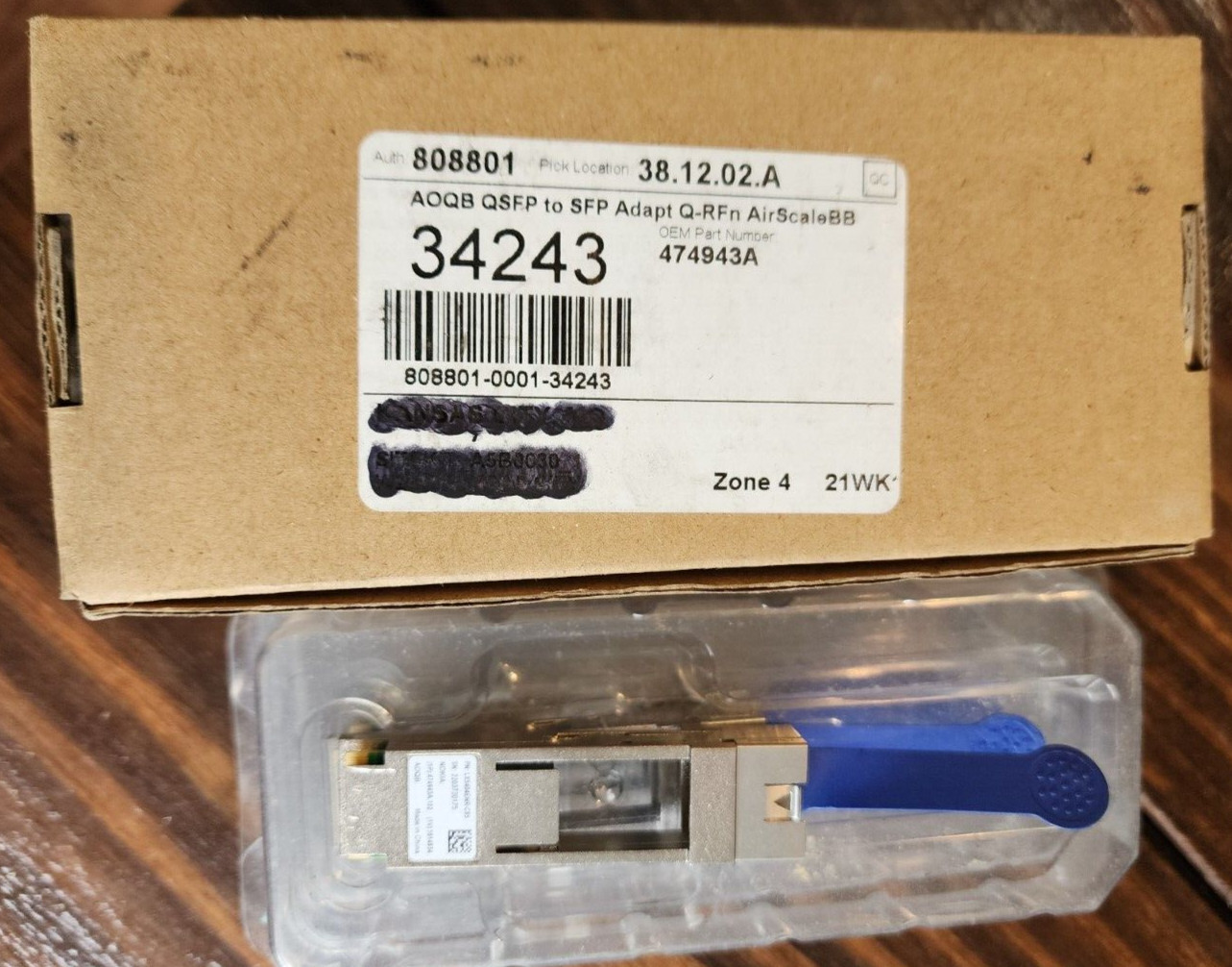 Nokia AOQB QSFP to SFP Adapter 474943A.102 - (1V) 5614834 Open Box New Items