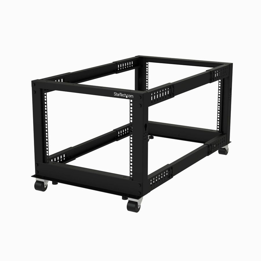 StarTech 4-Post 8U Mobile Open Frame Server Rack, 19in Network Rack with