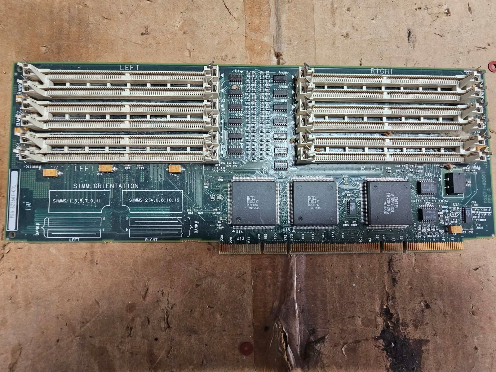 Vintage Intel NCR 3412 Memory Board D2971-80001 625607-002 12-SIMM RAM Expansion