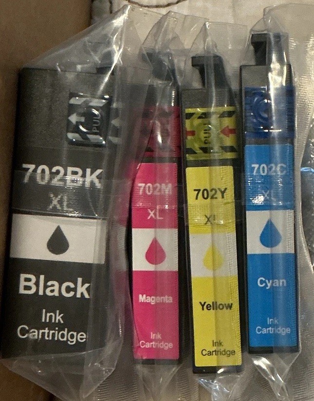702XL Compatible Ink Cartridge Set Black Cyan Magenta Yellow for Epson 702BK