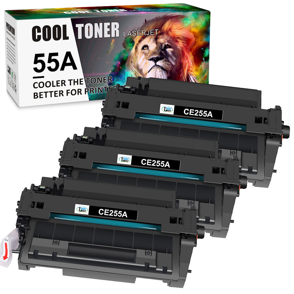 3PK CE255A 55A Toner Cartridge for HP LaserJet Enterprise P3015dn Pro MFP M521dn