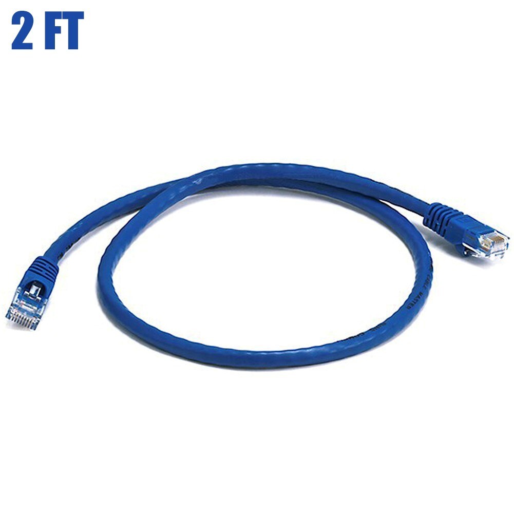 2FT Cat5E RJ45 Network LAN Ethernet UTP Patch Cable Stranded Copper Wire Blue
