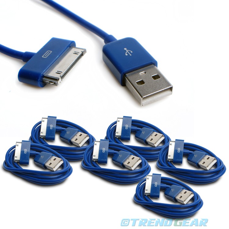 6X 10FT 30-PIN USB SYNC DATA POWER CHARGER BLUE CABLE IPHONE IPOD TOUCH IPAD