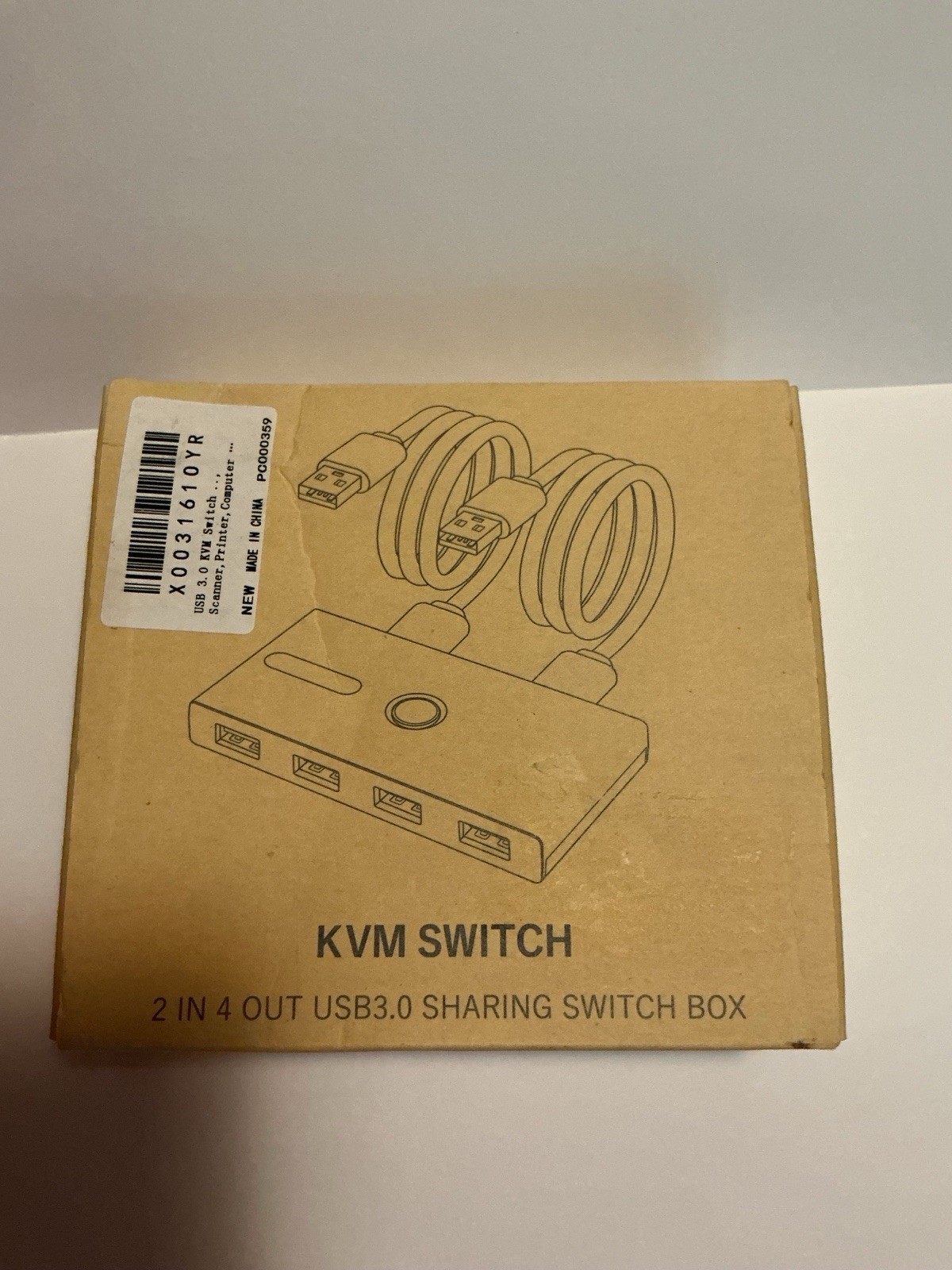 2 In 4 Out USB 3.0 KVM Switch Box USB Sharing Black Dual USB 3.0 Ports